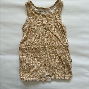 Goumi Yellow Floral Sleeveless Baby One-Piece